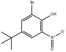 2-ブロモ-4-tert-ブチル-6-ニトロフェノール 化学構造式