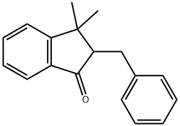 1H-Inden-1-one, 2,3-dihydro-3,3-dimethyl-2-(phenylmethyl)- 结构式