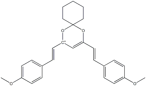 2,4-bis[2-(4-methoxyphenyl)vinyl]-1,5-dioxaspiro[5.5]undec-2-en-4-ium Structure