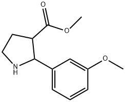 methyl 2-(3-methoxyphenyl)pyrrolidine-3-carboxylate 化学構造式