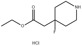 ethyl 2-(4-fluoropiperidin-4-yl)acetate hydrochloride Struktur