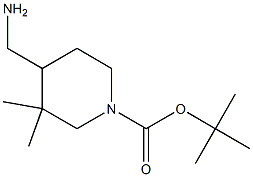 tert-butyl 4-(aminomethyl)-3,3-dimethylpiperidine-1-carboxylate Struktur