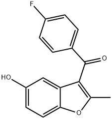 (4-fluorophenyl)(5-hydroxy-2-methyl-1-benzofuran-3-yl)methanone 结构式