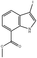 3-ヨード-1H-インドール-7-カルボン酸メチル 化学構造式