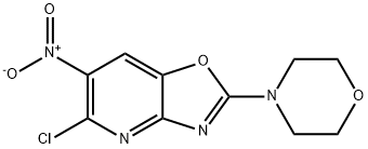 Oxazolo[4,5-b]pyridine, 5-chloro-2-(4-morpholinyl)-6-nitro- Structure