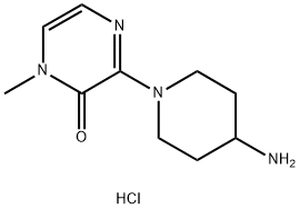 3-(4-aminopiperidin-1-yl)-1-methyl-1,2-dihydropyrazin-2-one dihydrochloride 化学構造式