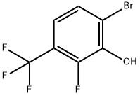 6-溴-2-氟-3-(三氟甲基)苯酚 结构式