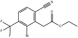 Ethyl 2-bromo-6-cyano-3-(trifluoromethyl)phenylacetate Struktur