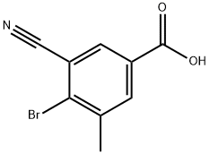 4-Bromo-3-cyano-5-methylbenzoic acid Struktur
