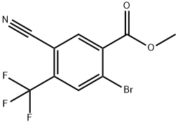 2-溴-5-氰基-4-(三氟甲基)苯甲酸甲酯, 1805585-07-2, 结构式