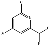 4-BROMO-2-CHLORO-6-(DIFLUOROMETHYL)PYRIDINE, 1806780-85-7, 结构式