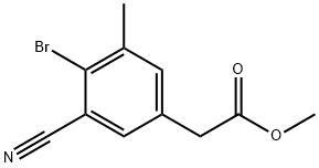 Methyl 4-bromo-3-cyano-5-methylphenylacetate Structure