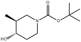 (3S,4S)-1-Boc-4-hydroxy-3-methylpiperidine Struktur