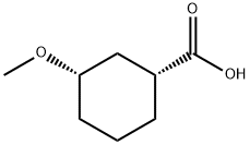 Cyclohexanecarboxylic acid, 3-methoxy-, (1R,3S)- Structure