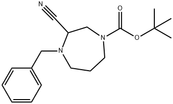 tert-butyl 4-benzyl-3-cyano-1,4-diazepane-1-carboxylate Structure