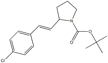 (E)-tert-butyl 2-(4-chlorostyryl)pyrrolidine-1-carboxylate 结构式