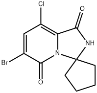 6'-Bromo-8'-chloro-1'H-spiro[cyclopentane-1,3'-imidazo[1,5-a]pyridine]-1',5'(2'H)-dione Struktur