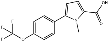1-メチル-5-[4-(トリフルオロメトキシ)フェニル]ピロール-2-カルボン酸 化学構造式