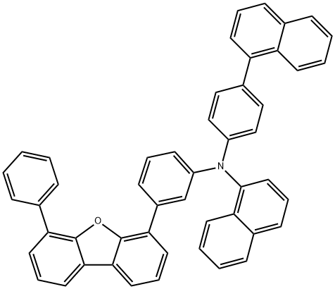 Naphthalen-1-yl-(4-naphthalen-1-yl-phenyl)-[3-(6-phenyl-dibenzofuran-4-yl)-phenyl]-amine Struktur