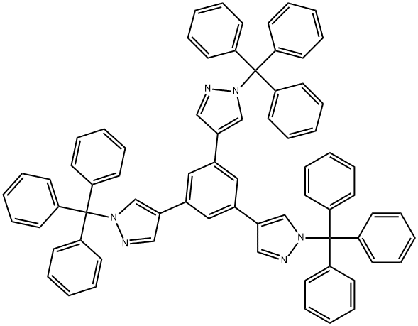 1,3,5-Tris(1-trityl-4-pyrazolyl)benzene 化学構造式