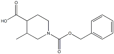 1-((benzyloxy)carbonyl)-3-methylpiperidine-4-carboxylic acid 结构式