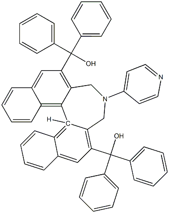 (S)-[4-(吡啶-4-基)-4,5-二氢-3H-二萘并[2,1-C:1',2'-E]氮杂卓-2,6-二基]双(二苯甲醇) 结构式