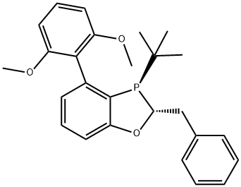 (2R,3R)-2-苄基-3-(叔丁基)-4-(2,6-二甲氧基苯基)-2,3-二氢苯并[D][1,3]氧杂磷杂环戊烯, 1884457-36-6, 结构式