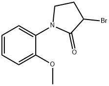 (RS)-3-Bromo-1-(2-methoxy-phenyl)-pyrrolidin-2-one 化学構造式