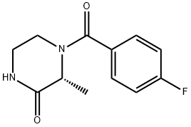 (3R)-4-(4-Fluorobenzoyl)-3-methyl-2-piperazinone Struktur