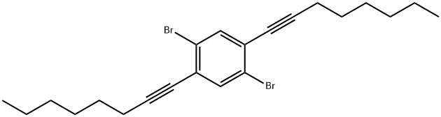 1,4-Dibromo-2,5-di(oct-1-yn-1-yl)benzene 化学構造式