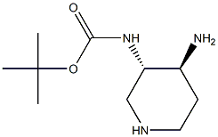 tert-butyl N-[trans-4-amino-3-piperidyl]carbamate Structure
