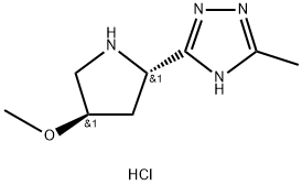 5-[(2S,4R)-4-甲氧基吡咯烷-2-基]-3-甲基-1H-1,2,4-三唑二盐酸,1909294-13-8,结构式