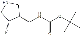 tert-butyl (((3R,4S)-4-fluoropyrrolidin-3-yl)methyl)carbamate Struktur