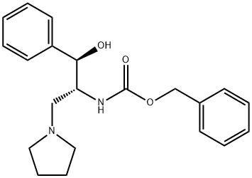 Benzyl [(1R,2R)-1-Hydroxy-1-phenyl-3-(1-pyrrolidinyl)-2-propanyl]carbamate Struktur