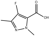 4-fluoro-1,3-dimethyl-1H-pyrazole-5-carboxylic acid 化学構造式