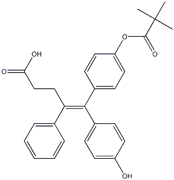 (E)-5-(4-hydroxyphenyl)-4-phenyl-5-(4-(pivaloyloxy)phenyl)pent-4-enoic acid Structure