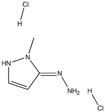 3-hydrazinylidene-2-methyl-2,3-dihydro-1H-pyrazole dihydrochloride Struktur
