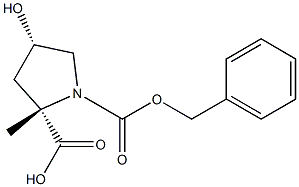 2-メチル-4α-ヒドロキシピロリジン-1,2α-ジカルボン酸1-ベンジル 化学構造式