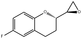 (+)-(S,R)-6-fluoro-3,4-dihydro-2-(2-oxiranyl)-2H-1-benzopyran 化学構造式