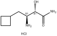 (2R,3R)-3-amino-4-cyclobutyl-2-hydroxybutanamide hydrochloride Struktur