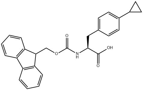 (S)-2-((((9H-芴-9-基)甲氧基)羰基)氨基)-3-(4-环丙基苯基)丙酸,1997389-26-0,结构式