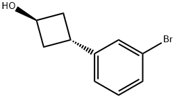 反式-3-(3-溴苯基)环丁醇 结构式