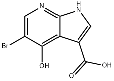 5-bromo-4-hydroxy-1H-pyrrolo[2,3-b]pyridine-3-carboxylic acid,2007919-12-0,结构式