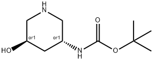 tert-butyl N-[trans-5-hydroxypiperidin-3-yl]carbamate Structure