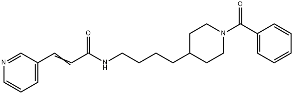 2-PropenaMide, N-[4-(1-benzoyl-4-piperidinyl)butyl]-3-(3-pyridinyl)-,201034-75-5,结构式