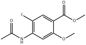 4-アセトアミド-5-ヨード-2-メトキシ安息香酸メチル 化学構造式