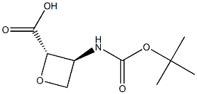 反式-3-(BOC-氨基)氧杂环丁烷-2-甲酸 结构式