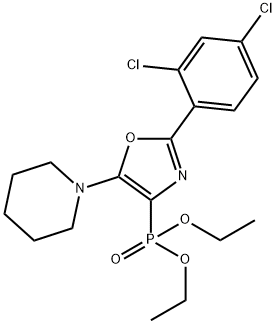 diethyl 2-(2,4-dichlorophenyl)-5-(1-piperidinyl)-1,3-oxazol-4-ylphosphonate,201993-50-2,结构式