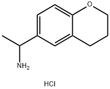 1-(3,4-dihydro-2H-1-benzopyran-6-yl)ethan-1-amine hydrochloride 化学構造式