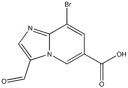 8-bromo-3-formylimidazo[1,2-a]pyridine-6-carboxylic acid Struktur